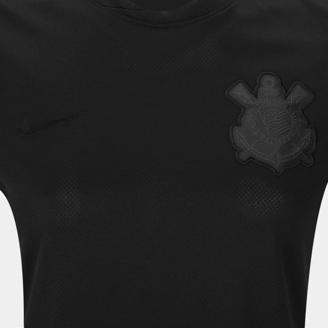camisa feminina corinthians preta mulher