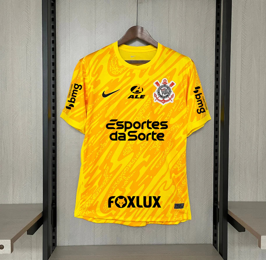 Camisa Corinthians Goleiro C/ Todos Patrocinadores 2024/25 - Amarela