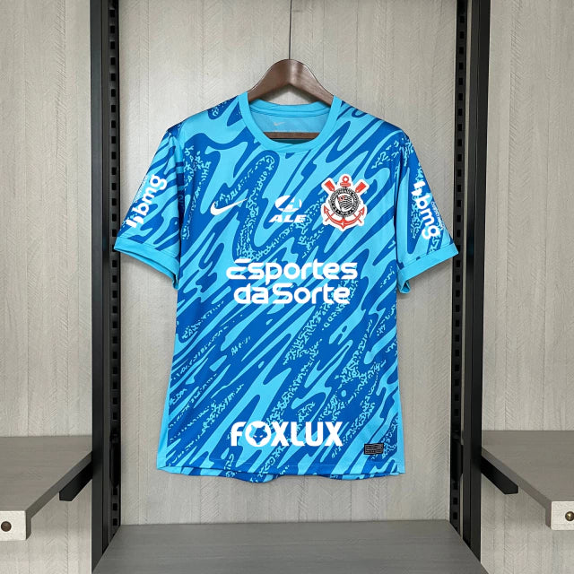 Camisa Corinthians Goleiro C/ Todos Patrocinadores 2024/25 - Azul